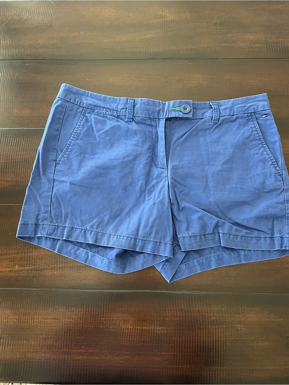 Tommy Hilfiger Blue High-Waist Cotton Shorts